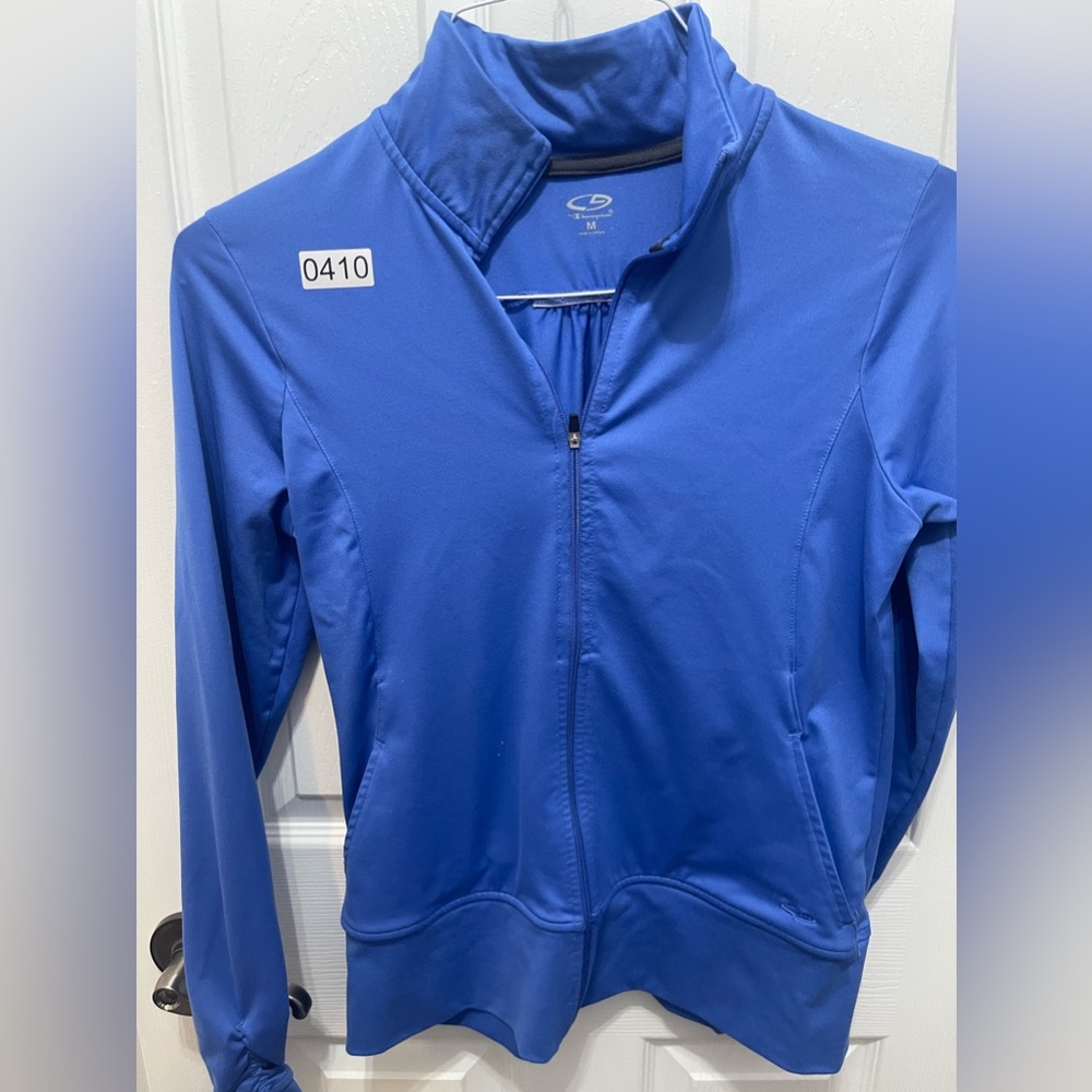 Champion athletic jacket medium blue long sleeve half zip
